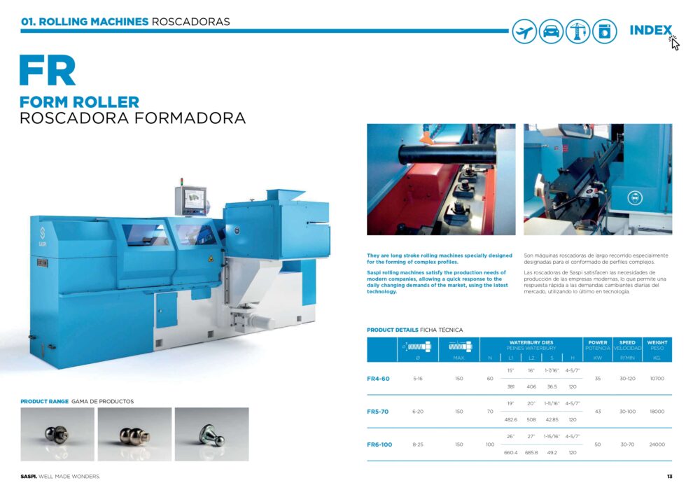 FR – ROSCADORA FORMADORA DE LARGO RECORRIDO